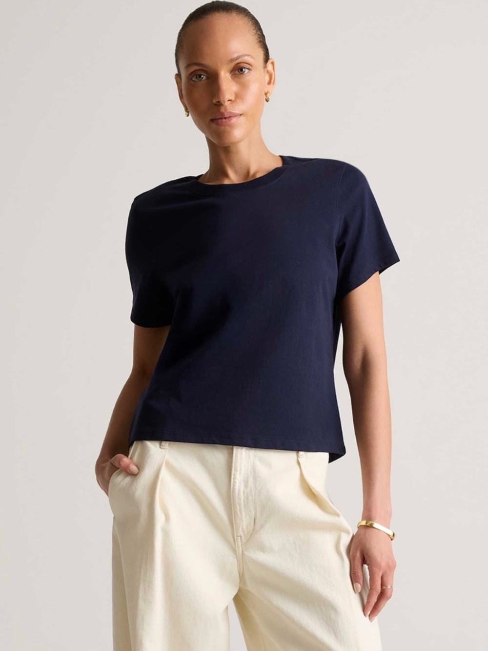 NWOT QUINCE BOXY COTTON TEE BLACK SZ MEDIUM